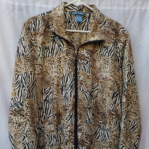 EUC Lightweight Koret Sport Front Zip Animal Print Jacket XL - Picture 1 of 14